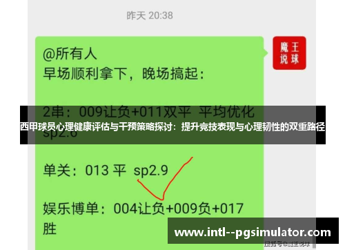 西甲球员心理健康评估与干预策略探讨:提升竞技表现与心理韧性的双重路径 西甲球员心理健康评估与干预策略探讨:提升竞技表现与心理韧性的双重路径