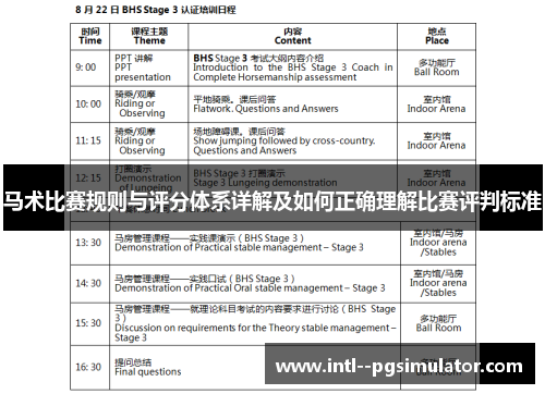 马术比赛规则与评分体系详解及如何正确理解比赛评判标准 马术比赛规则与评分体系详解及如何正确理解比赛评判标准